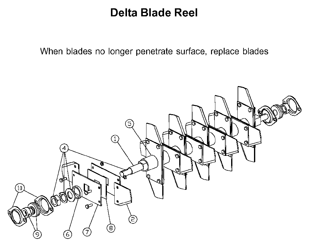 Delta Blade Diagram and Parts List for DT18C 2001-03 Husqvarna Dethatcher