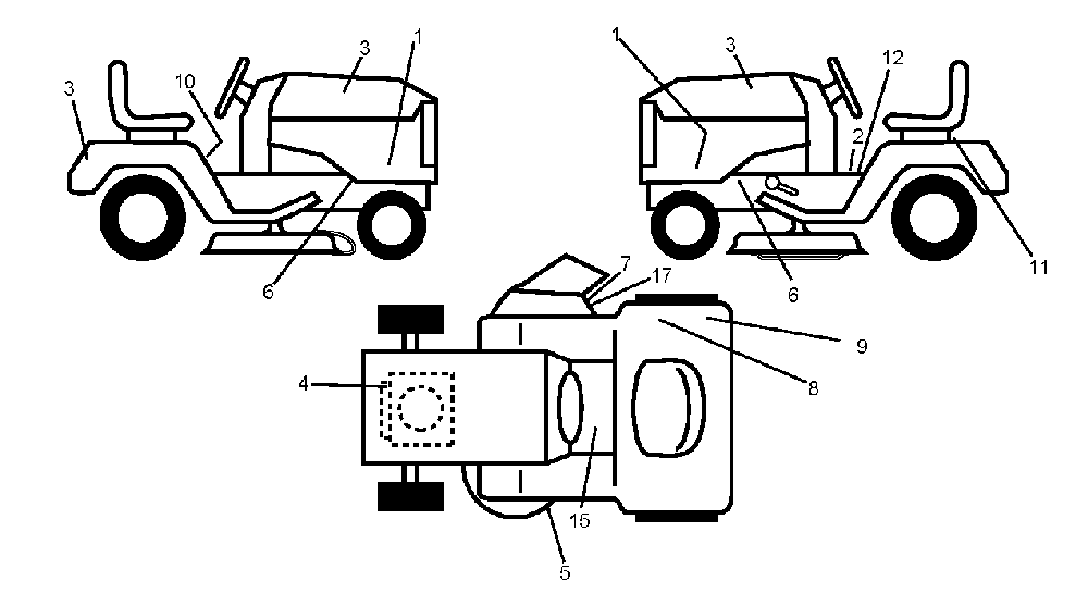 Decals Diagram and Parts List for LTH1742T (96041006703)(2010-01) Husqvarna Lawn Tractor