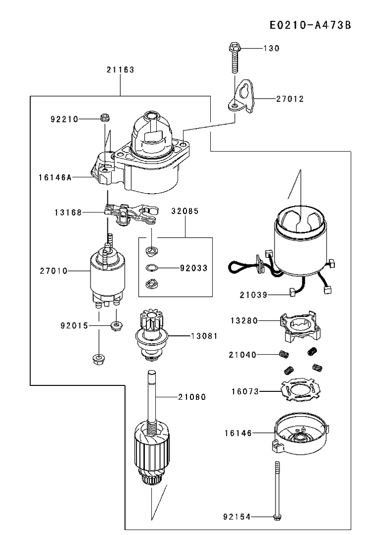 Starter Diagram and Parts List for FX691V-BS50 2017-09 Husqvarna Engine