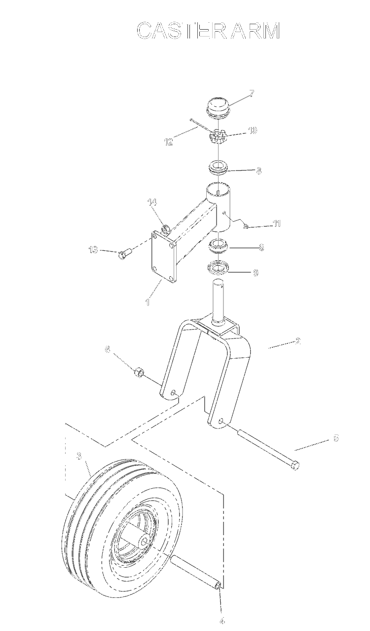 Casters Diagram and Parts List for IZE4821 (033600000 and Up)(2004-01) Husqvarna Lawn Mower