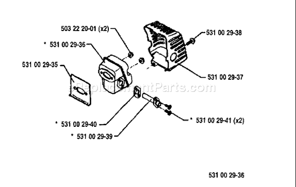 Page H Diagram and Parts List for 26H 1994-03 Husqvarna Trimmer