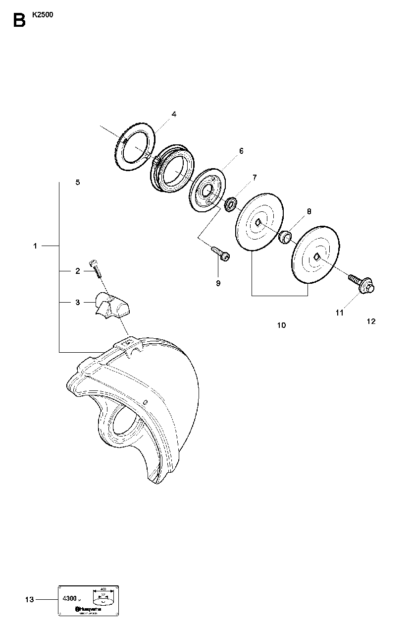 Wheels And Tires Diagram and Parts List for K2500 2007-01 Husqvarna Circular Saw