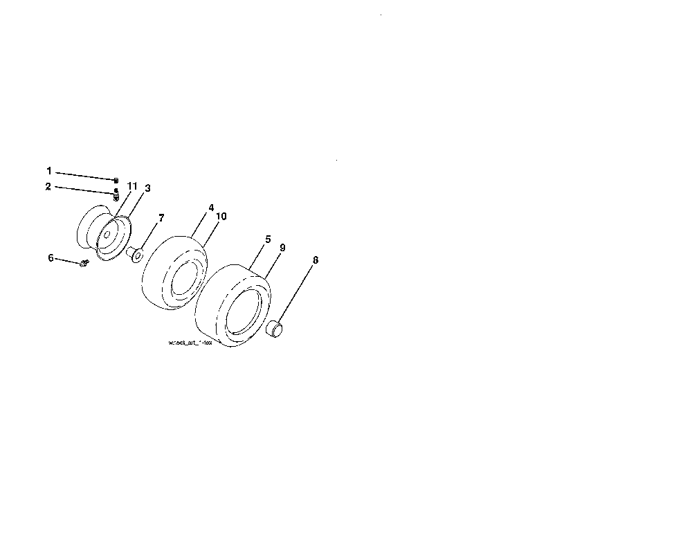 Wheels & tires Diagram and Parts List for YT42CS-502120  Husqvarna Lawn Tractor