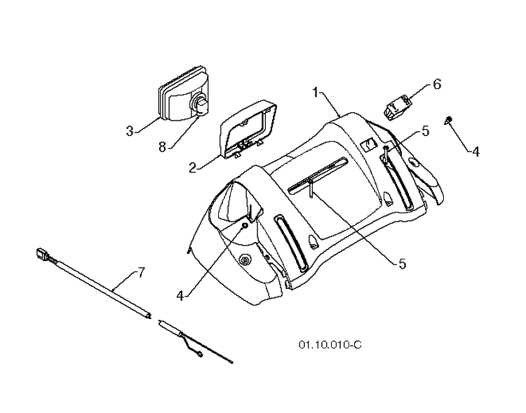 Handle 2 Diagram and Parts List for ST268EP (96191003808)(2013-06) Husqvarna Snow Blower