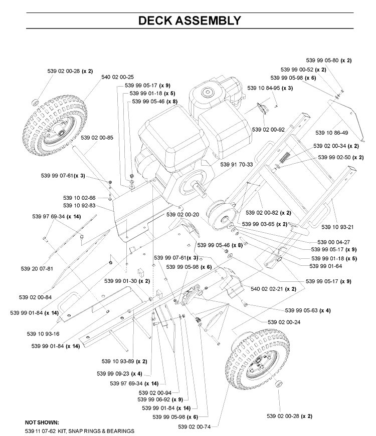 Chassis, Engine And Pulleys Diagram and Parts List for SG13-SG13 2009-02 Husqvarna Lawn Tractor Accessories