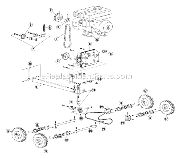 Page D Diagram and Parts List for SC18 2001-01 Husqvarna Sod Cutter