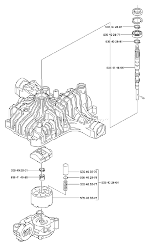 Page K Diagram and Parts List for TUFFTORQK66TRANSMISSION 2002-06 Husqvarna Lawn Tractor Accessories