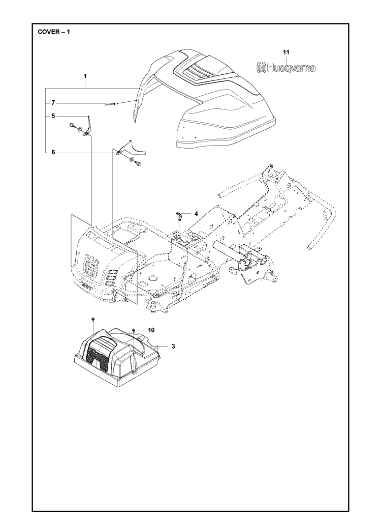 Cover 3 Diagram and Parts List for R216TAWD 2021-11 Husqvarna Lawn Mower