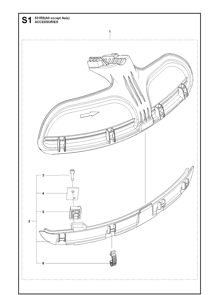 Accessories Diagram and Parts List for 531RS  Husqvarna Brush Cutter