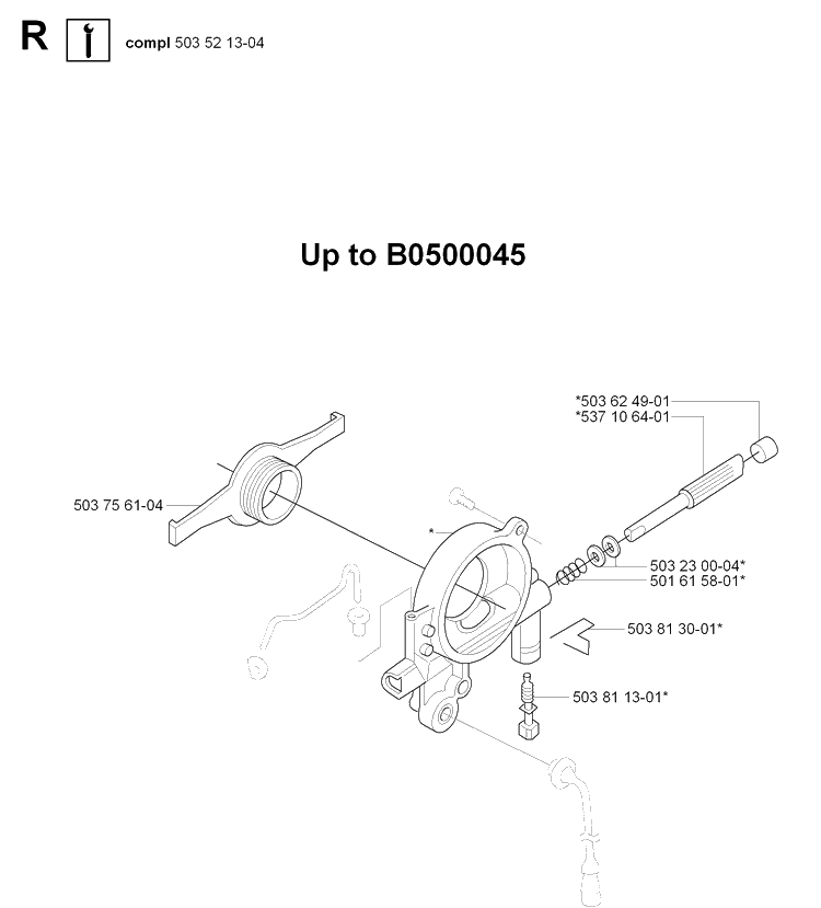 Service Updates Diagram and Parts List for 385 20064000001-Current Husqvarna Chainsaw