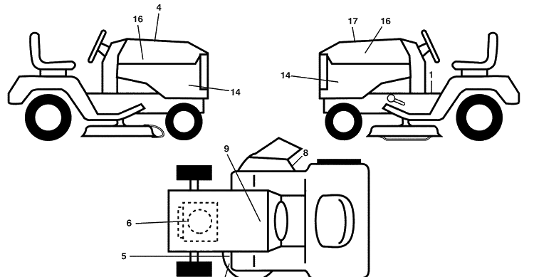 Decals Diagram and Parts List for YTH2454 (96043006000)(2008-12) Husqvarna Lawn Mower