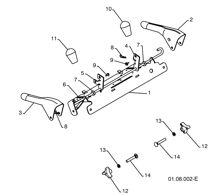 Control Panel Diagram and Parts List for 924SB (96193003500)(2008-10) Husqvarna Snow Blower