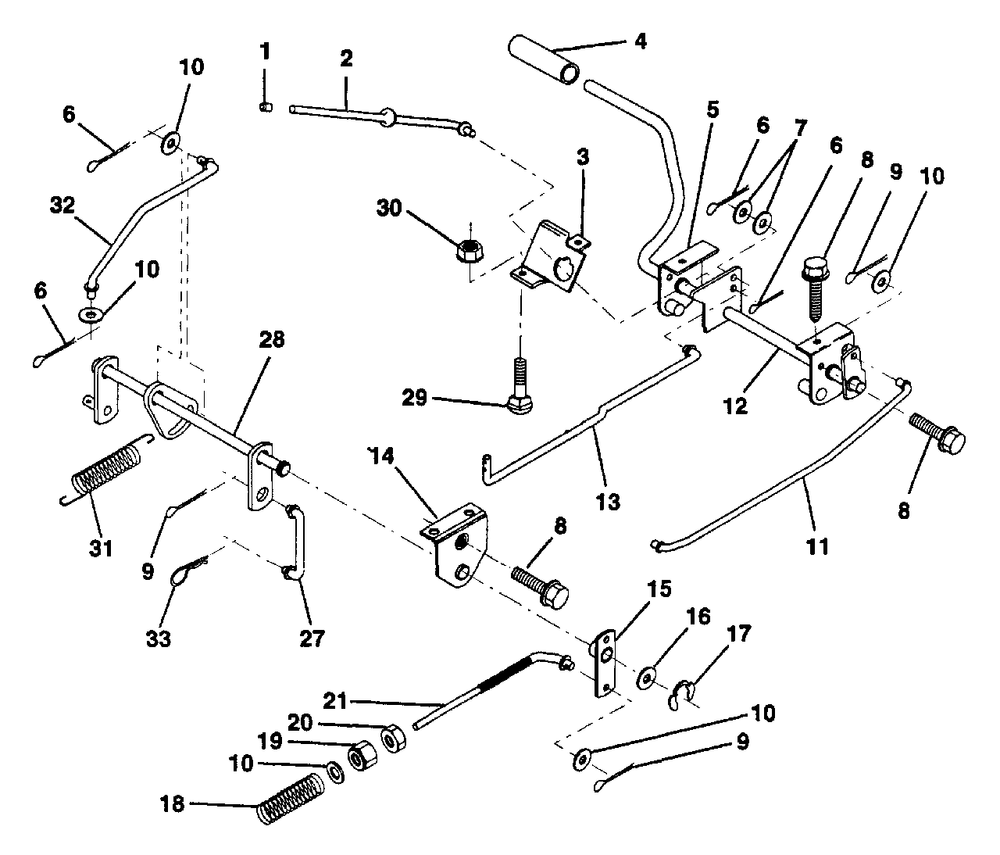 Brake/Rear Mower Lift Assembly Diagram and Parts List for LR12 (954000762-A)(1994-01) Husqvarna Lawn Tractor