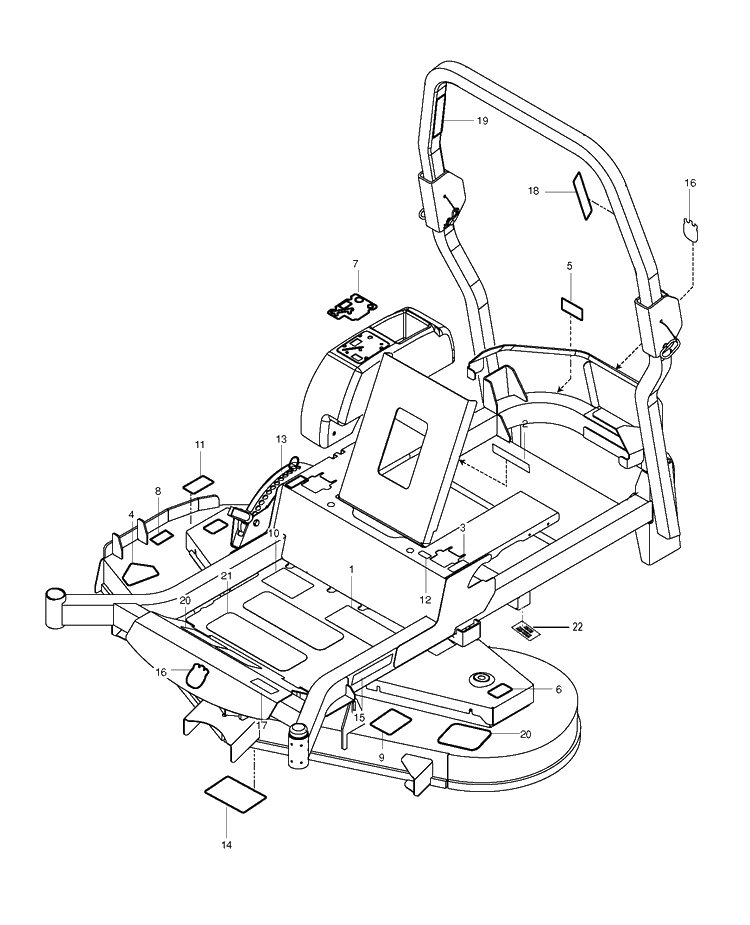 Decals Diagram and Parts List for M-ZT52  Husqvarna Lawn Mower