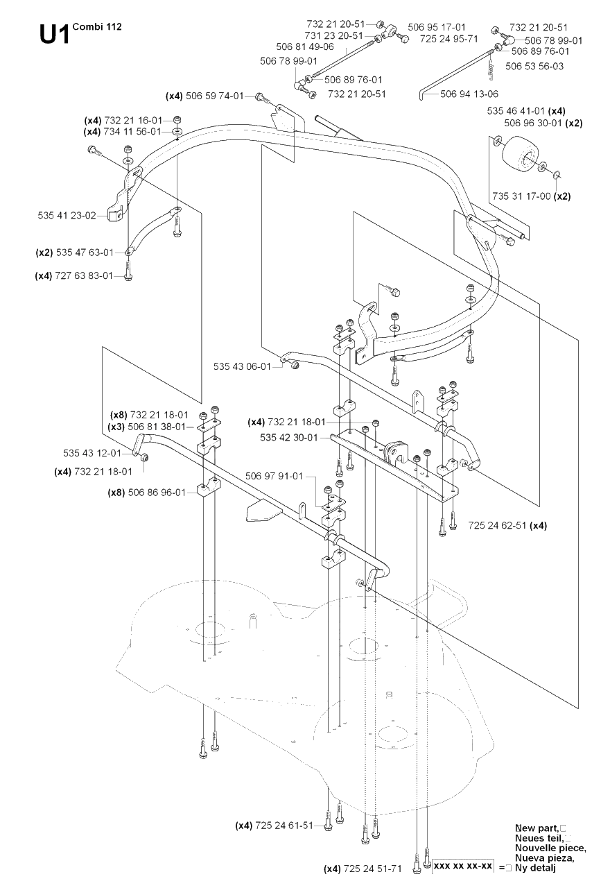 44-Inch/112cm Cutting Deck 2 Diagram and Parts List for R18PRO (953521901)(2007-03) Husqvarna Lawn Tractor