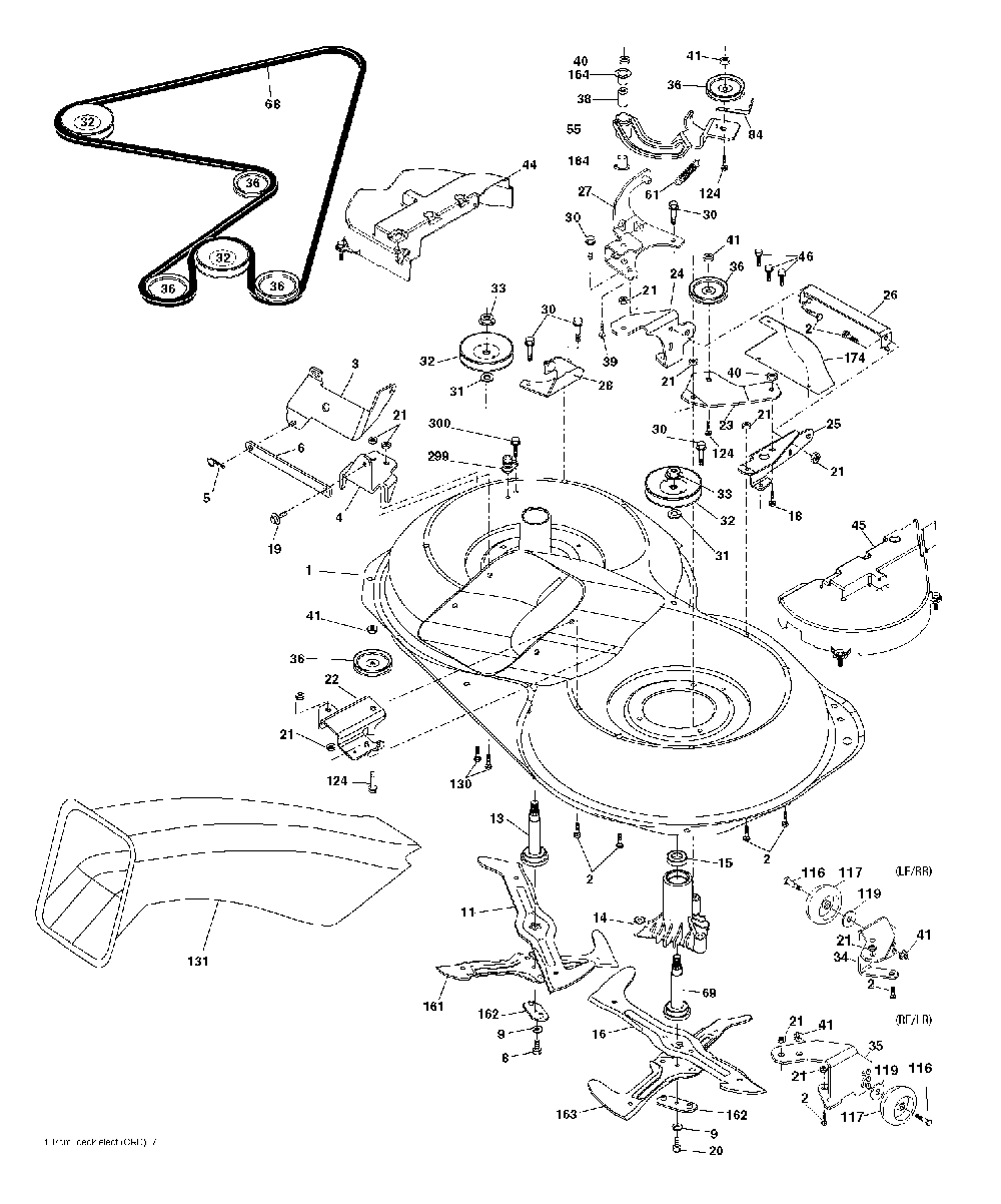 Mower Deck / Cutting Deck Diagram and Parts List for CTH200TWIN (96061026300)(2010-01) Husqvarna Lawn Tractor
