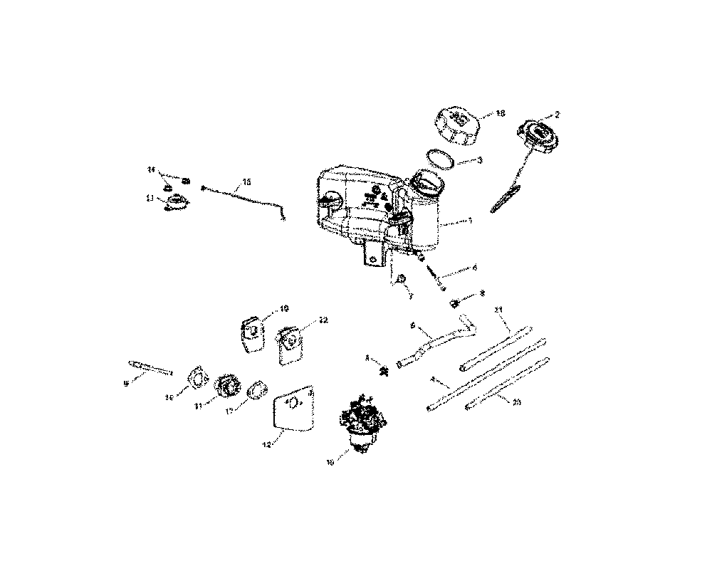 Fuel system Diagram and Parts List for 96795910100  Husqvarna Lawn Mower