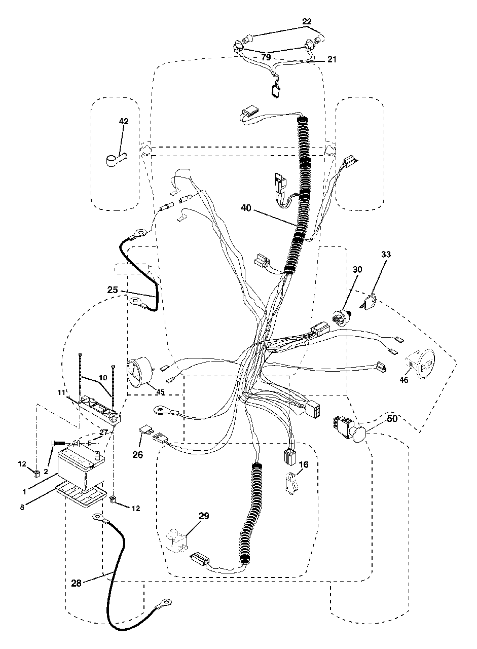 Electrical Diagram and Parts List for GTH2254XP (954571229-B)(2004-08) Husqvarna Lawn Tractor