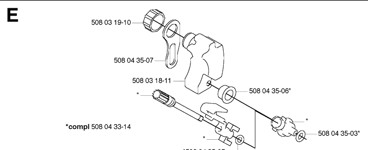 Oil Tank Diagram and Parts List for 316 20033100001-Current Husqvarna Chainsaw