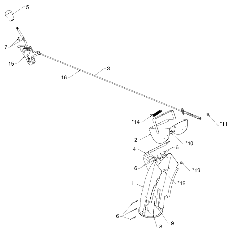 Control Panel And Discharge Chute Diagram and Parts List for 1830HV (96193007304)(2012-06) Husqvarna Snow Blower