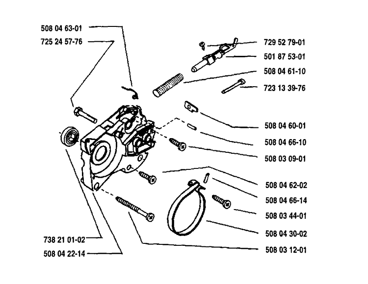 Chain Brake Assembly Diagram and Parts List for ELECTRIC1400 1995-09 Husqvarna Chainsaw