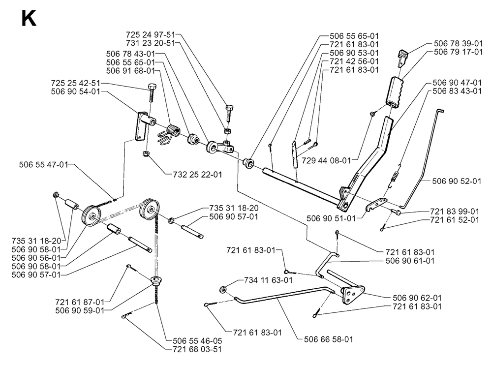 Controls 3 Diagram and Parts List for R11 1998-09 Husqvarna Lawn Tractor