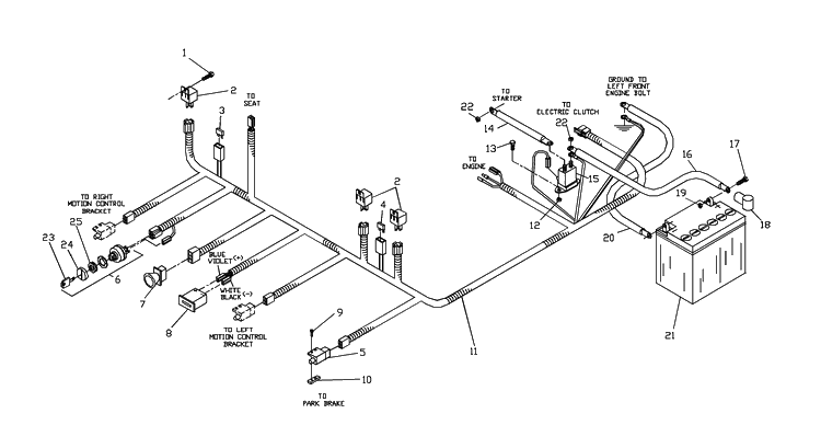 Wiring Assembly (Kawasaki Only) Diagram and Parts List for ZTHKH4820 2000-05 Husqvarna Lawn Mower