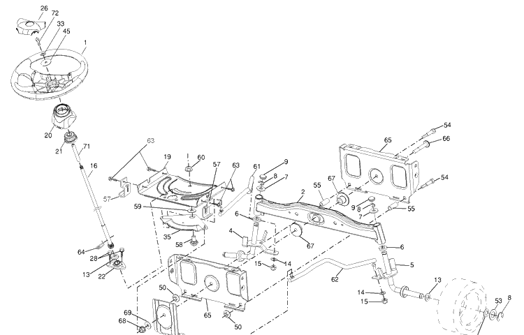 Steering Diagram and Parts List for PB195H42LT (96042003600)(2007-08) Husqvarna Lawn Mower