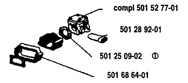 Carburetor Diagram and Parts List for 61 1993-09 Husqvarna Chainsaw