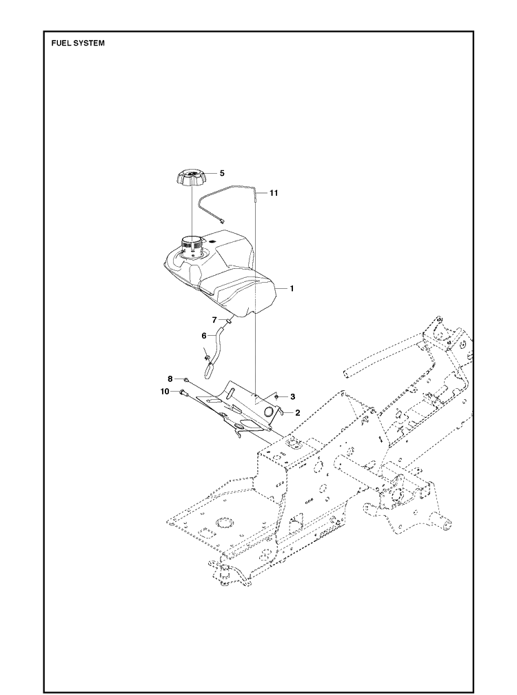 Fuel System Diagram and Parts List for R214T AWD Husqvarna Lawn Mower