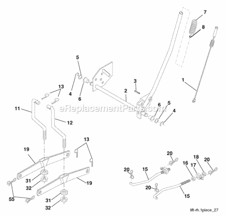 Page G Diagram and Parts List for 96018000100 2010-02 Husqvarna Lawn Tractor