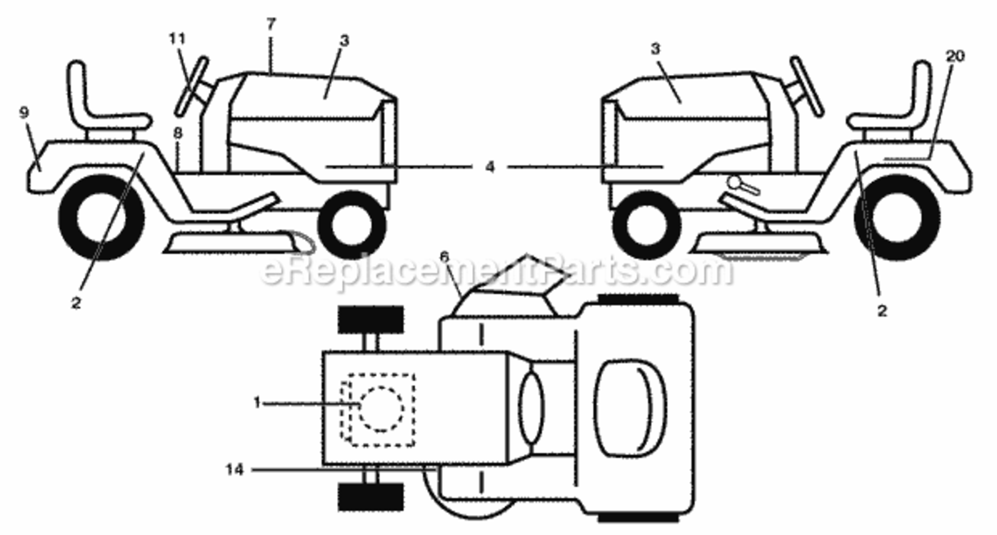 Page B Diagram and Parts List for 960480001 2010-02 Husqvarna Lawn Tractor