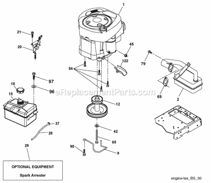 Page E Diagram and Parts List for 960480001 2010-02 Husqvarna Lawn Tractor