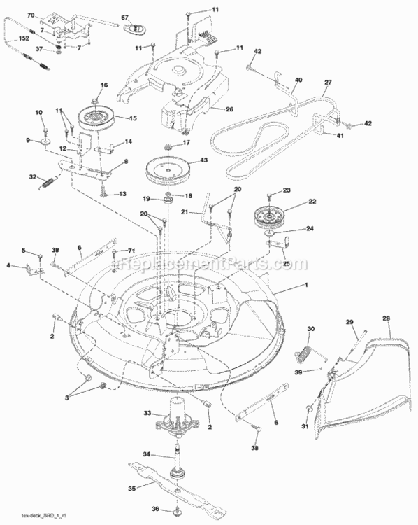 Page F Diagram and Parts List for 960480001 2010-02 Husqvarna Lawn Tractor