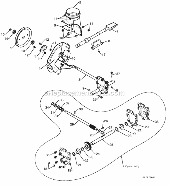 Page B Diagram and Parts List for 96194000801 2010-03 Husqvarna Snow Blower