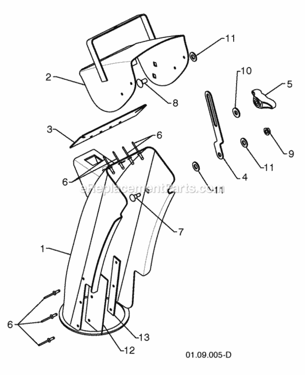 Page H Diagram and Parts List for 96194000801 2010-03 Husqvarna Snow Blower