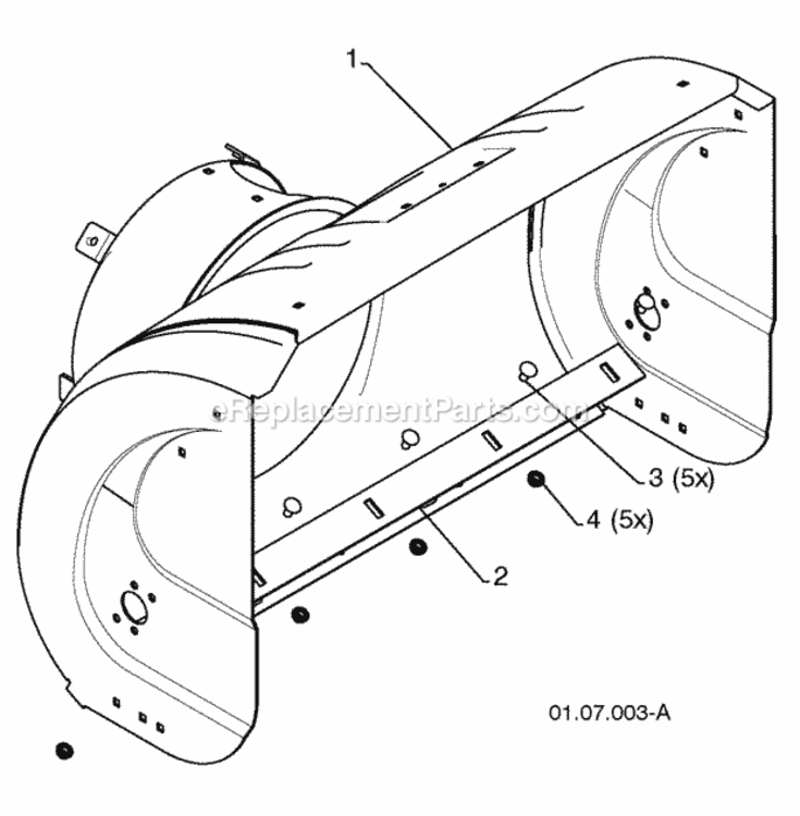Auger_HousingImpeller_Assembly Diagram and Parts List for 96194000901 2009-08 Husqvarna Snow Blower