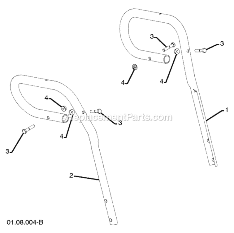 Handles Diagram and Parts List for 96194000901 2009-08 Husqvarna Snow Blower