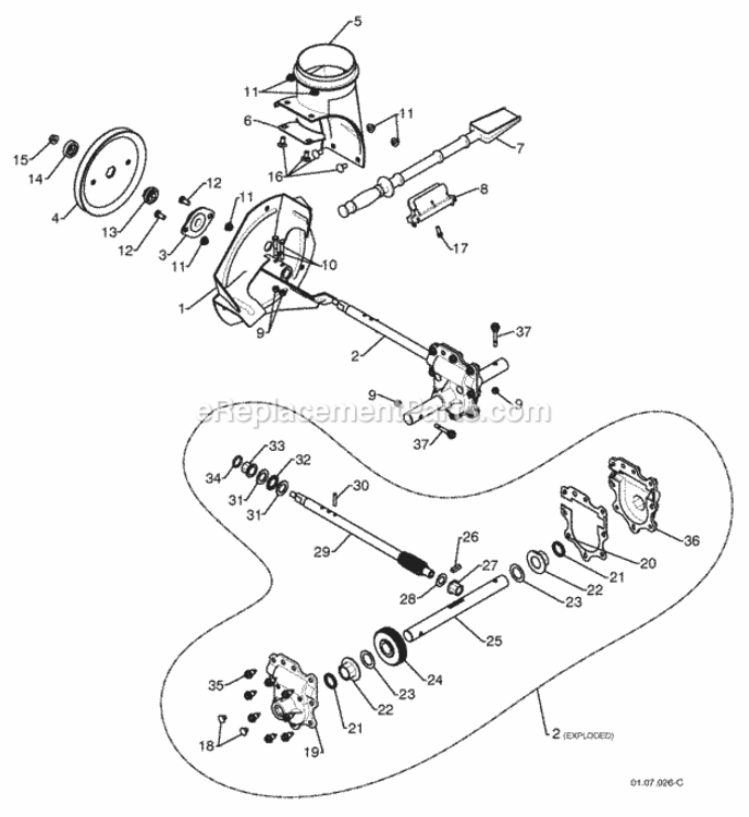 Page C Diagram and Parts List for 96194000901 2009-08 Husqvarna Snow Blower