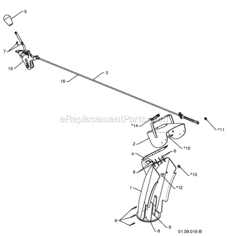 Control_Panel__Discharge_Chute Diagram and Parts List for 96194000901 2010-06 Husqvarna Snow Blower
