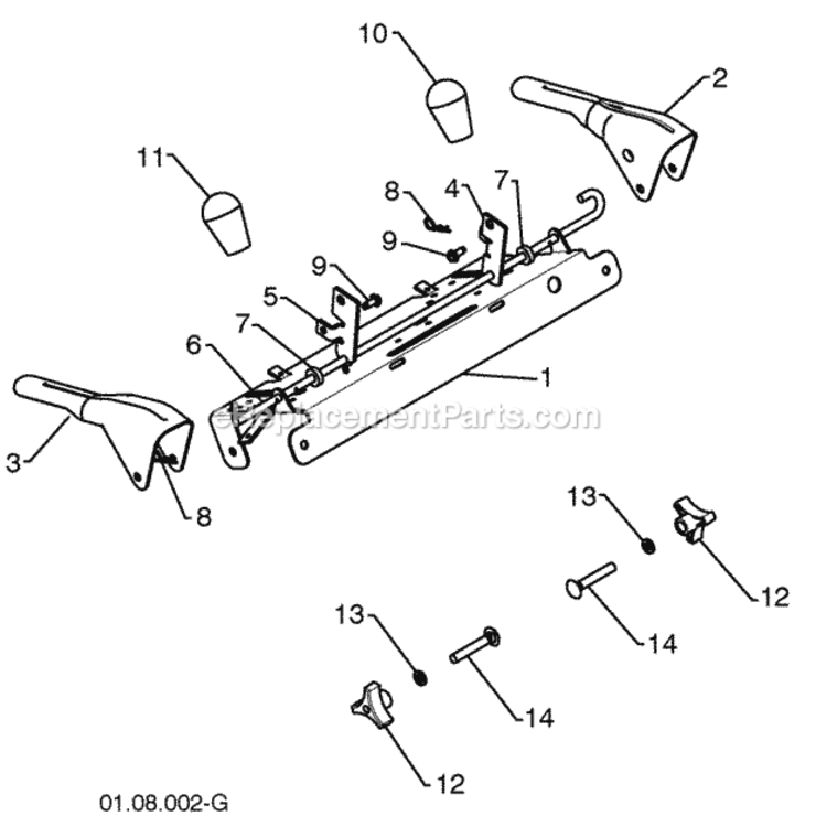 Handles Diagram and Parts List for 96194000901 2010-06 Husqvarna Snow Blower