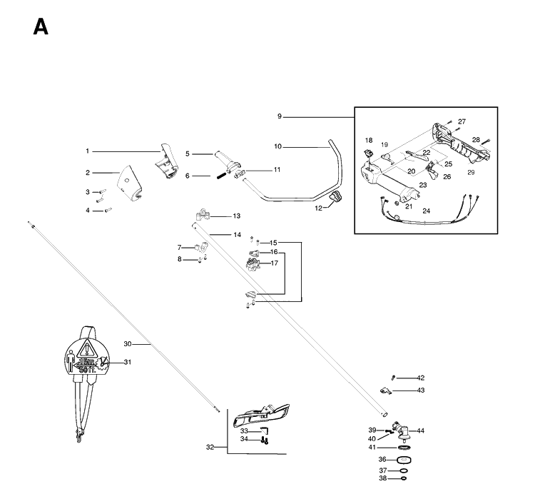 Product Complete Diagram and Parts List for 125R 20061000001-20064000000 Husqvarna Brush Cutter