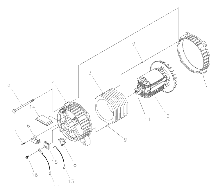 Alternator Diagram and Parts List for 1365GN 2006-04 Husqvarna Generator