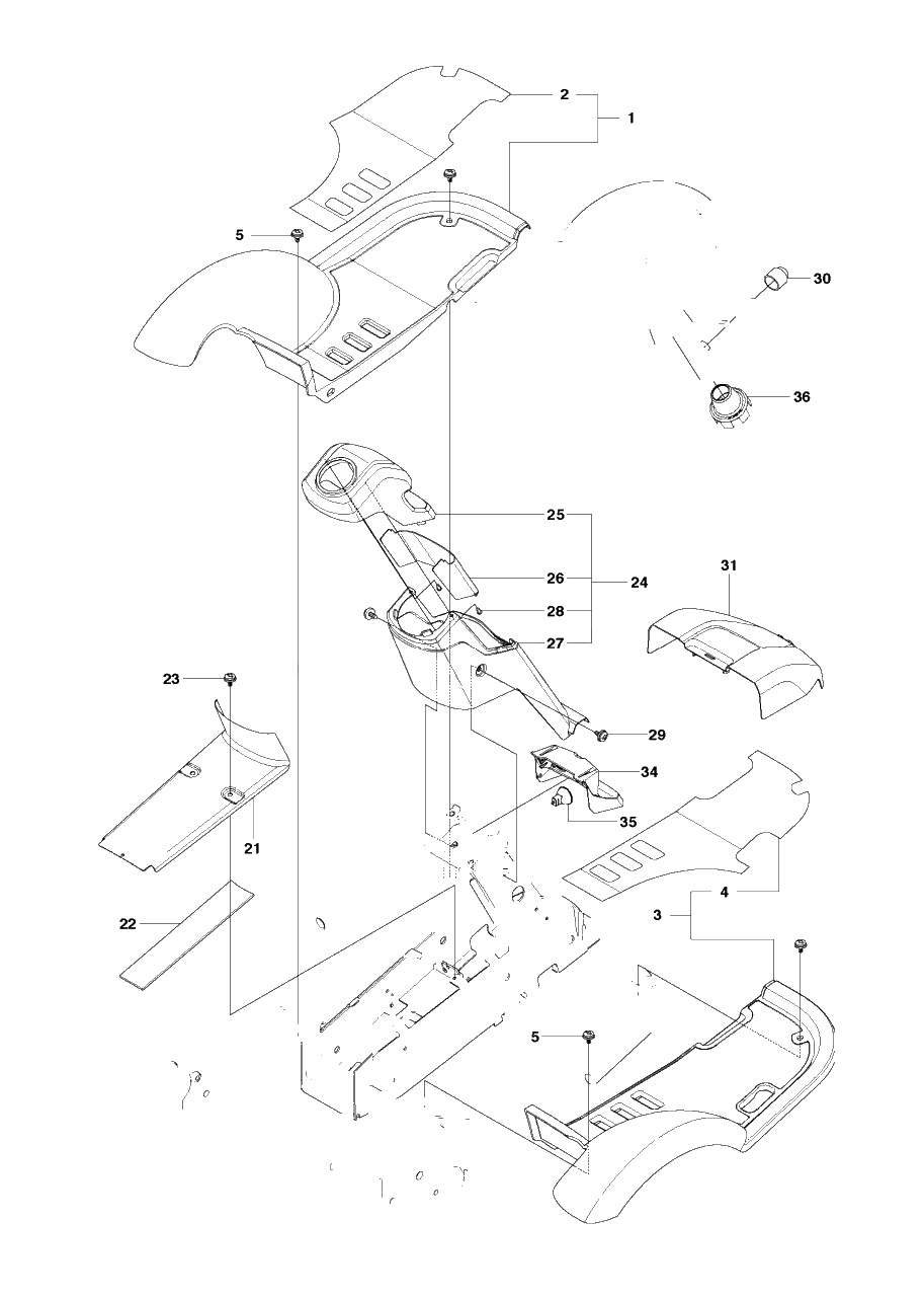 Cover Diagram and Parts List for R15T (966414201)(2010-07) Husqvarna Lawn Tractor