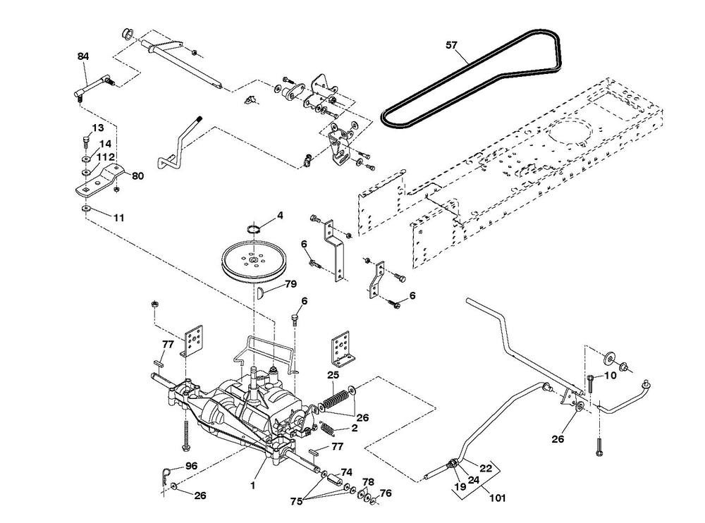 Transmission Diagram and Parts List for DANA6800-2 590754901 Husqvarna Engine
