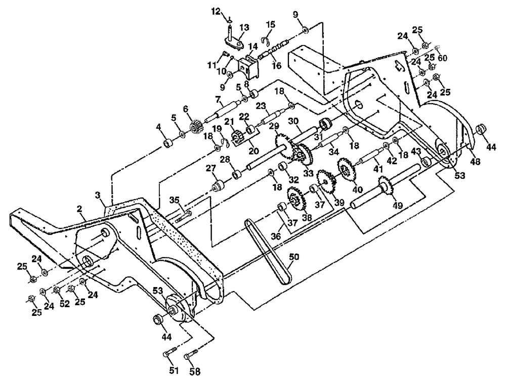 Transmission Diagram and Parts List for 650CRT (954328030-B)(2001-11) Husqvarna Tiller