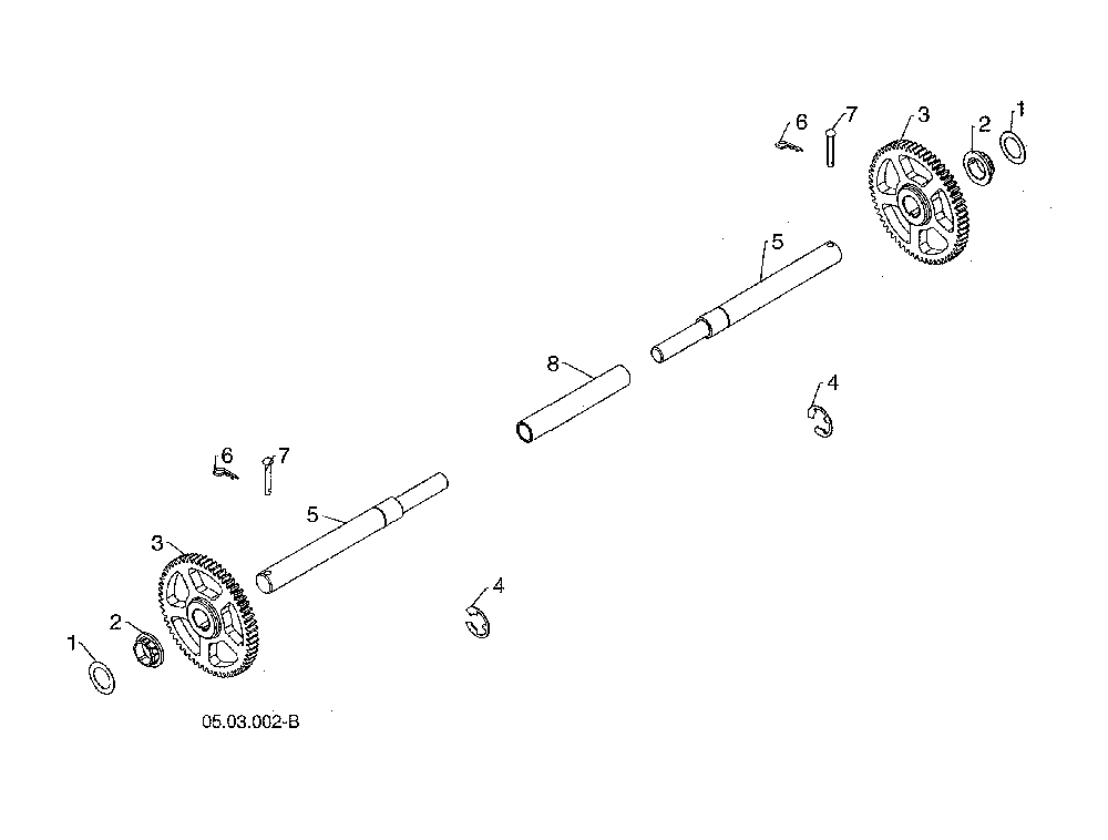 Axle/gears Diagram and Parts List for 96193009703  Husqvarna Snow Blower
