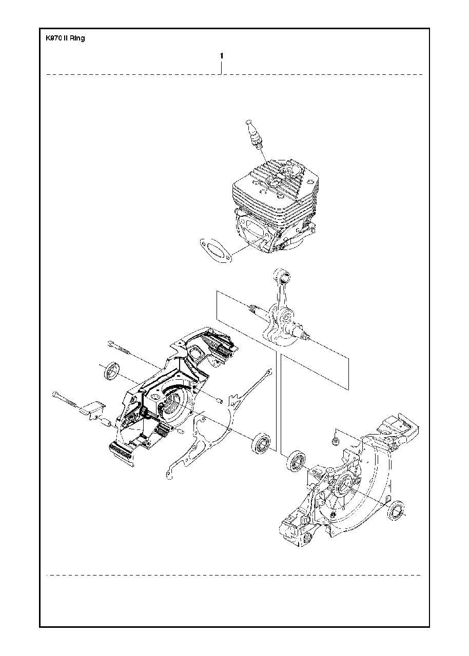 Engine Diagram and Parts List for K970IIRING 2015-03 Husqvarna Circular Saw