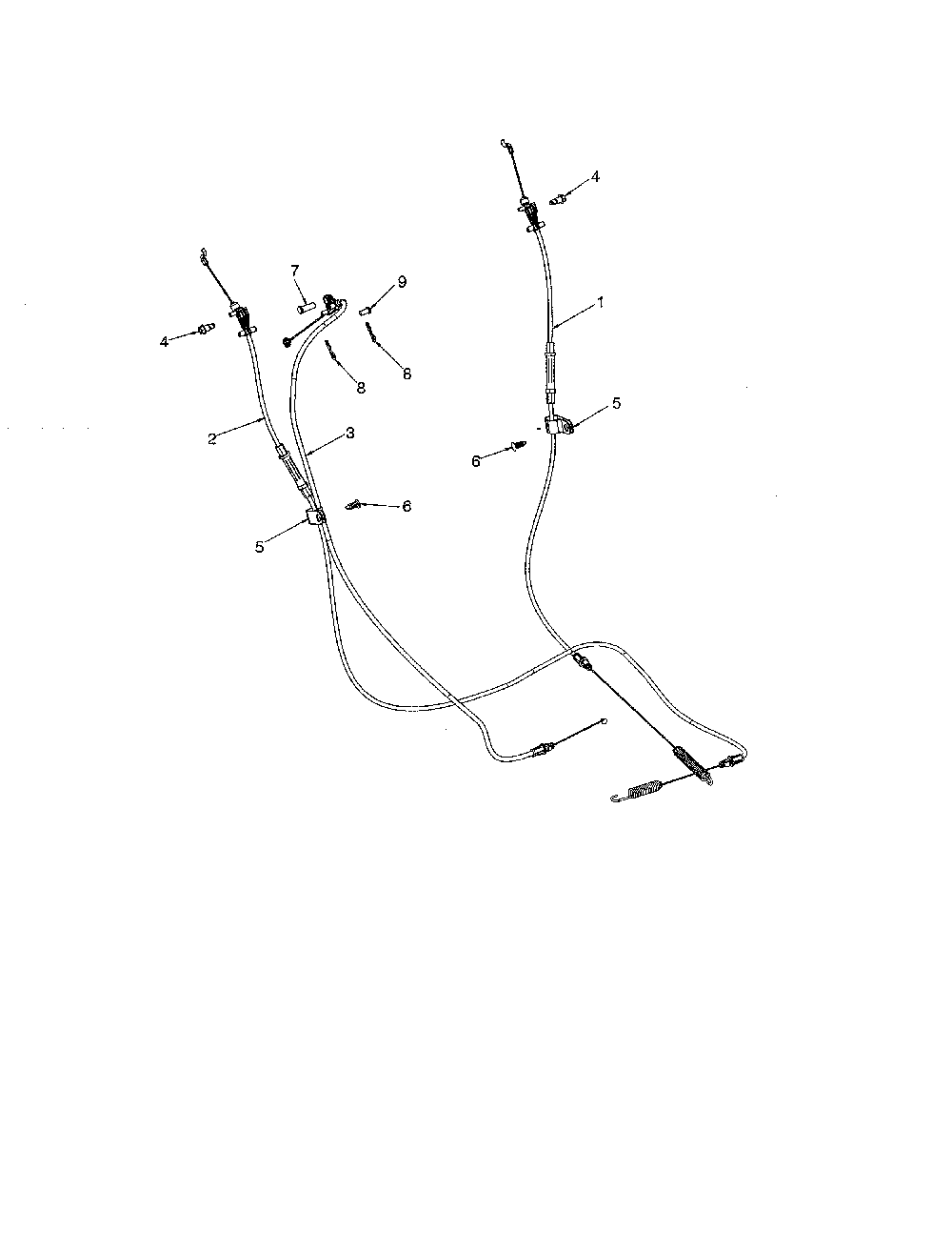 Cable control drive & auger Diagram and Parts List for ST227P-96193009702  Husqvarna Snow Blower