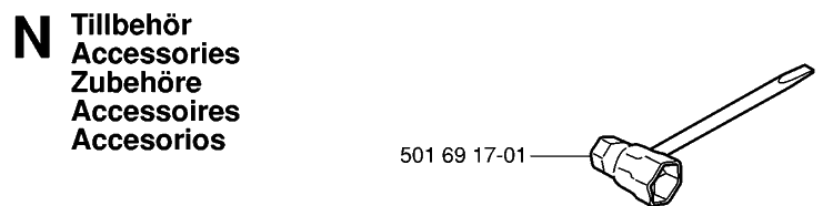 Accessories Diagram and Parts List for 55 (RANCHER)(20060600001-20070500000) Husqvarna Chainsaw